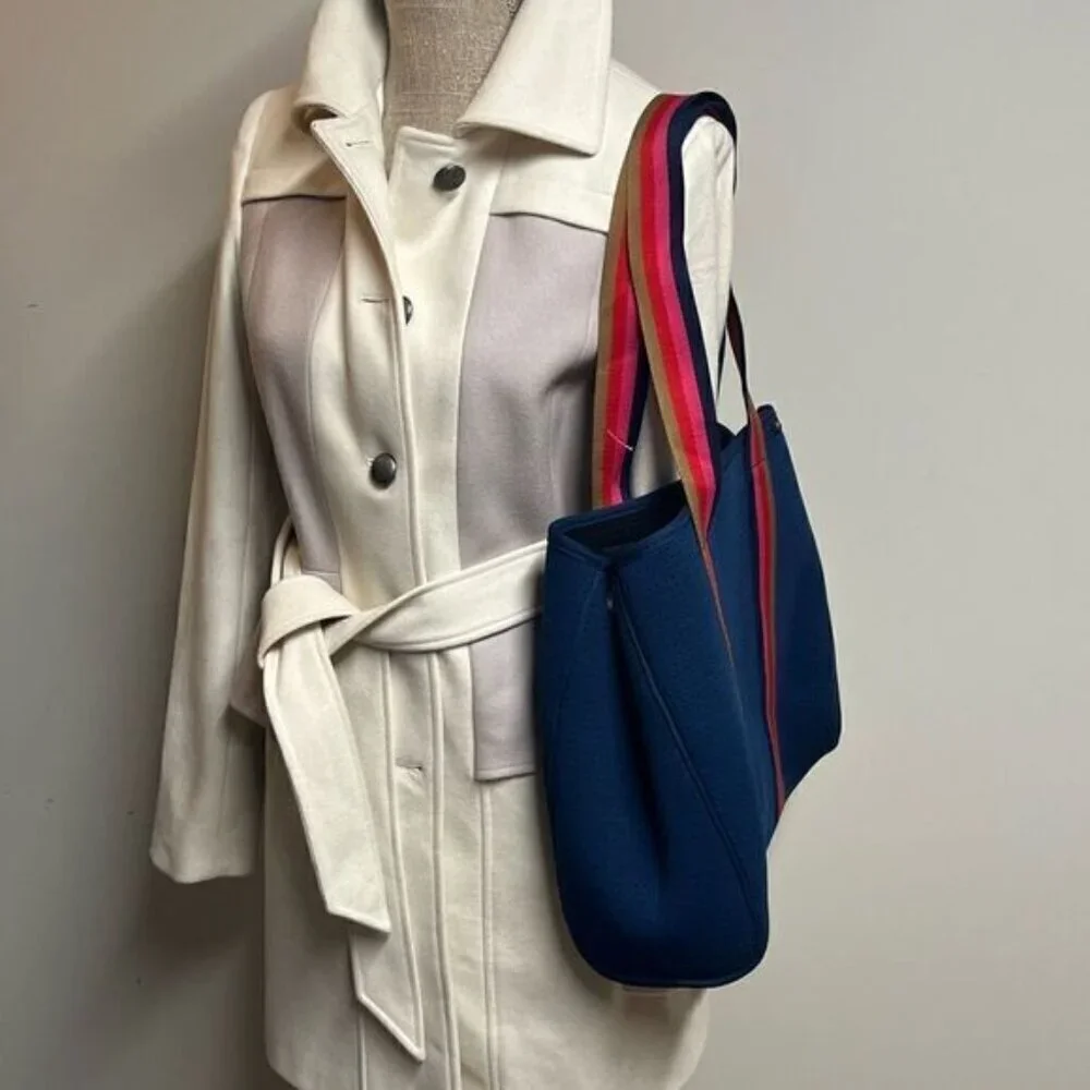 New Punch Australian Explorer Neoprene Navy Tote with mini zip bag - Picture 13 of 13